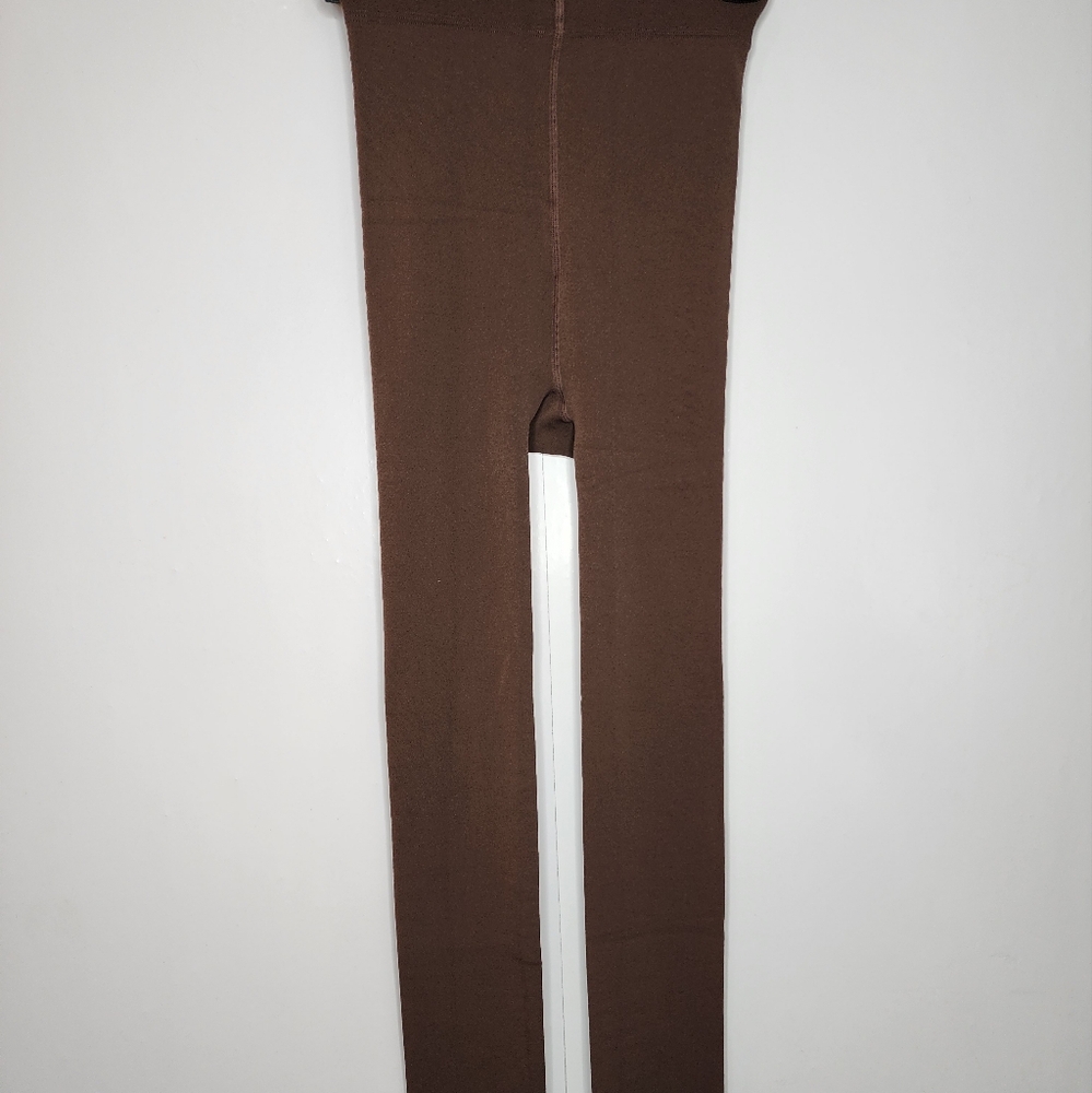 Cozy Comfort Womans Petite Dark Brown Fleece Lined Leggings, BRAND NEW